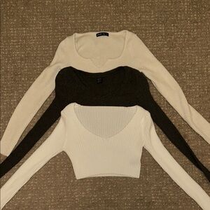 set of 3 long sleeve tops